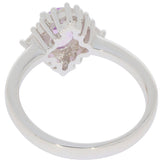 Elegant Oval Purple Amethyst Sterling Silver Ring with Moissanite Accent, showcasing intricate detailing and luxury.